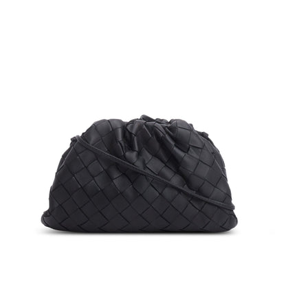 Bottega Veneta Blsck Calfskin Intrecciato Leather The Mini Pouch