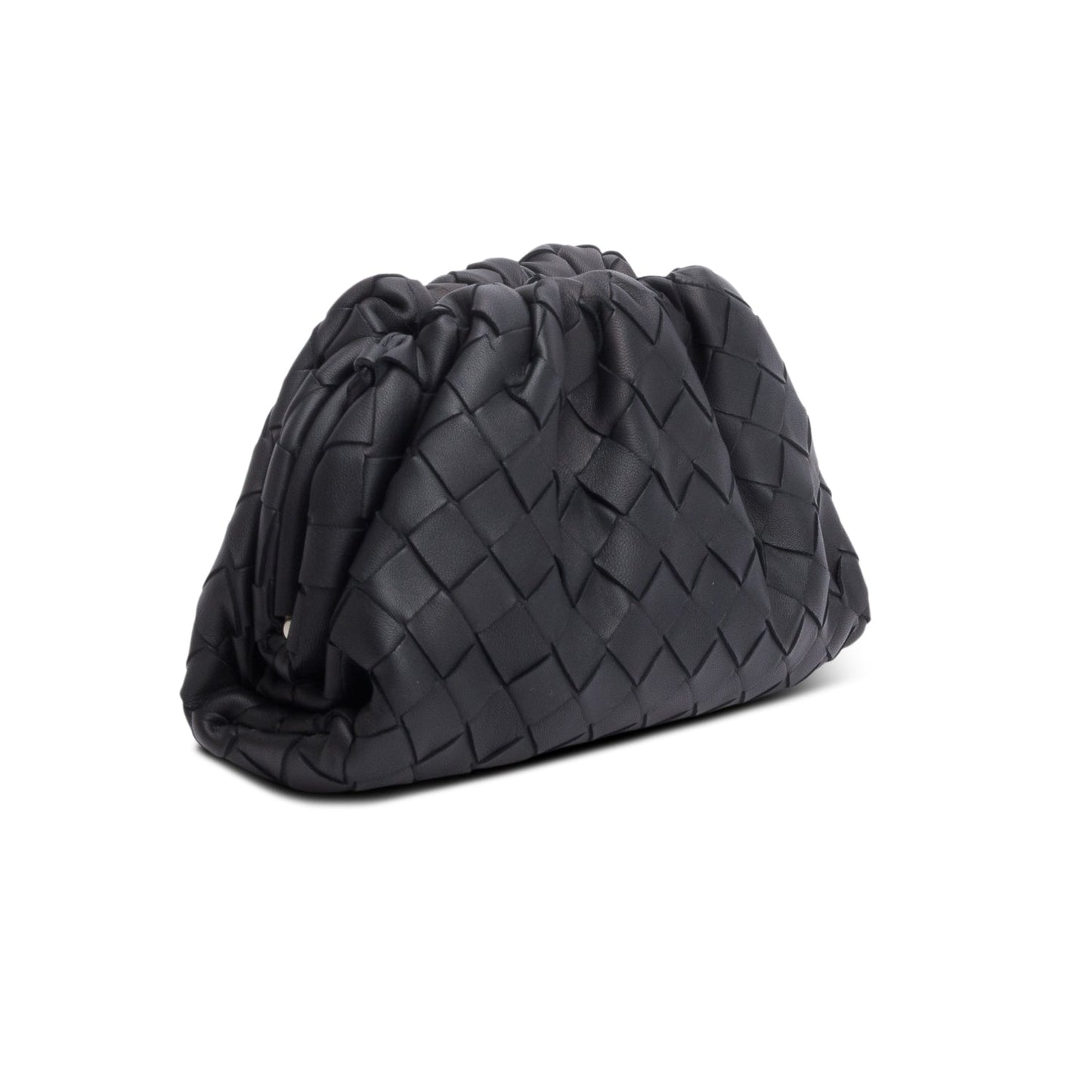 Bottega Veneta Blsck Calfskin Intrecciato Leather The Mini Pouch