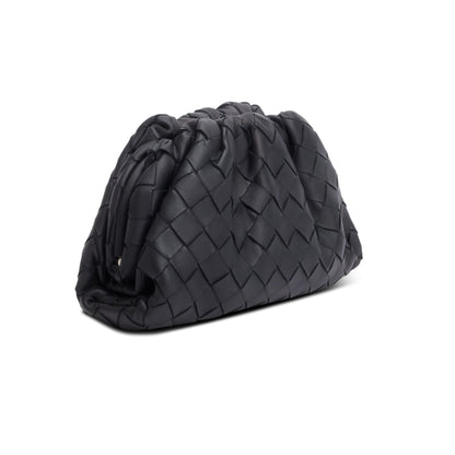 Bottega Veneta Blsck Calfskin Intrecciato Leather The Mini Pouch