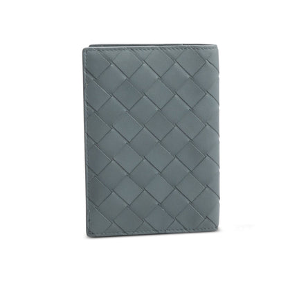 Bottega Veneta Grey Intrecciato Leather Passport Case