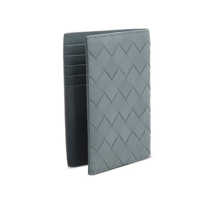 Bottega Veneta Grey Intrecciato Leather Passport Case