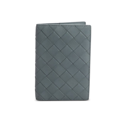 Bottega Veneta Grey Intrecciato Leather Passport Case