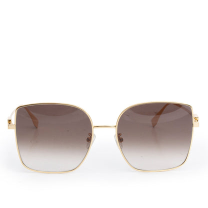 Fendi FE40013U Gold-Tone Metal Baguette Gradient Sunglasses