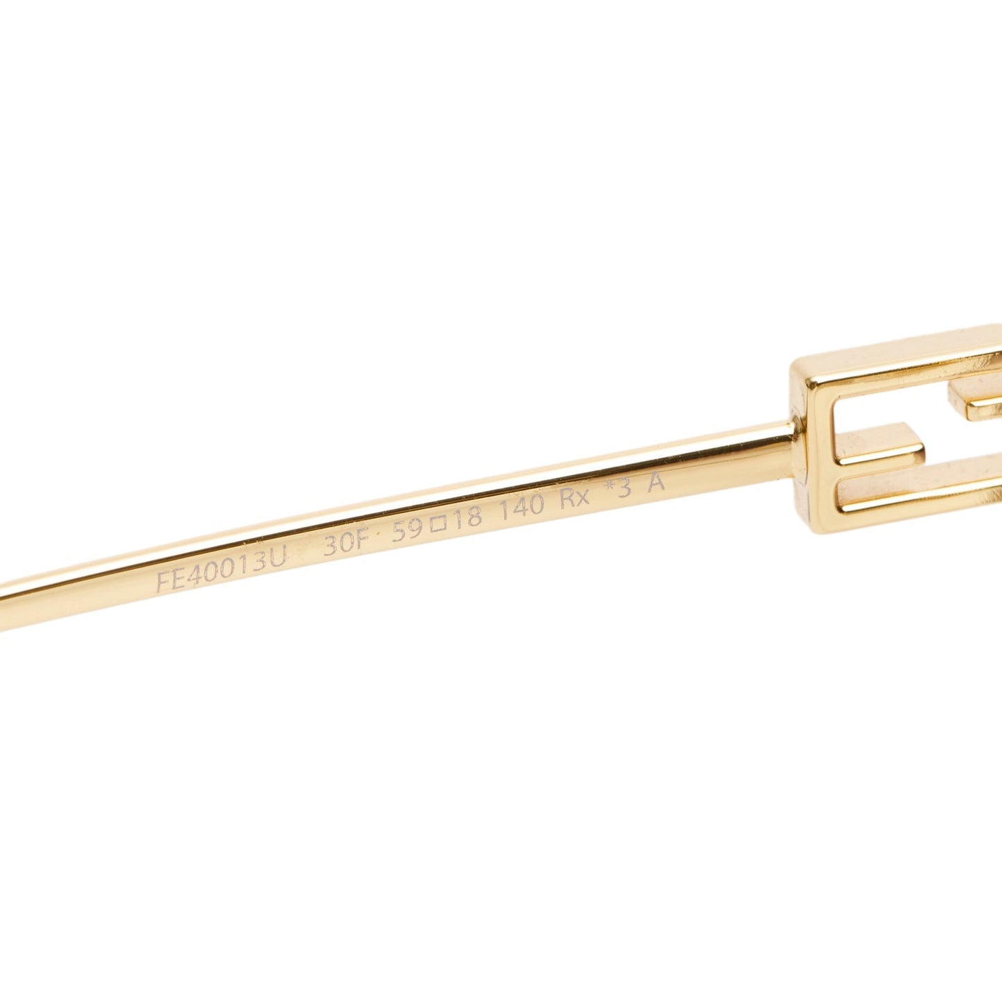 Fendi FE40013U Gold-Tone Metal Baguette Gradient Sunglasses