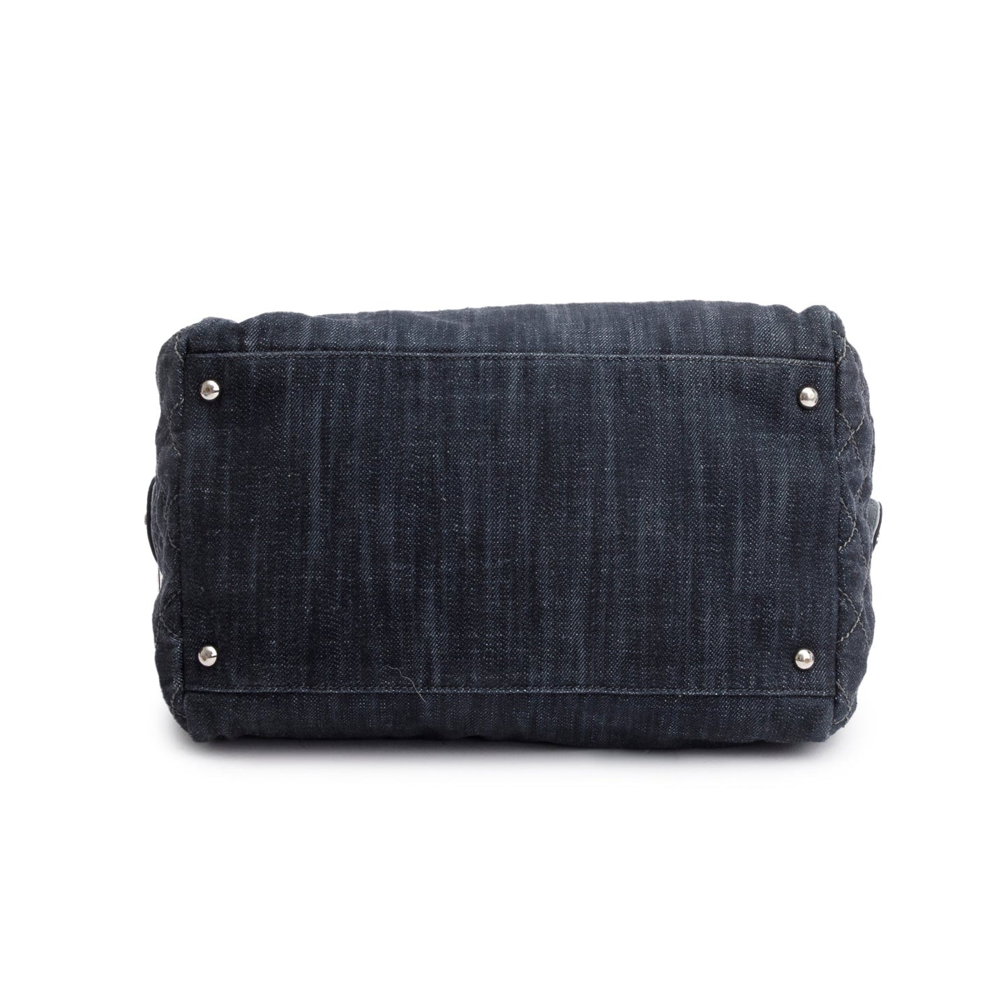 Chanel Blue Denim Grosgrain CC Tote Bag