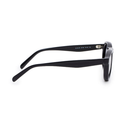 Celine CL41370/S Black Acetate Bevel Cat Round Sunglasses