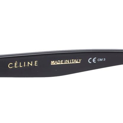 Celine CL41370/S Black Acetate Bevel Cat Round Sunglasses