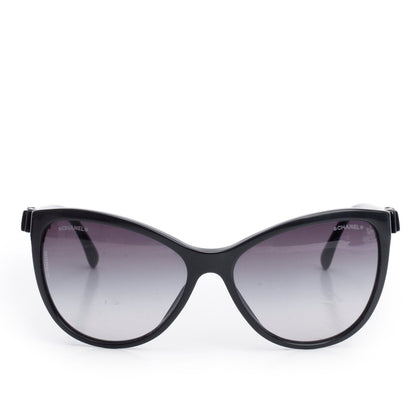 Chanel 5281-Q Black Acetate CC Bow Accent Cat-Eye Sunglasses