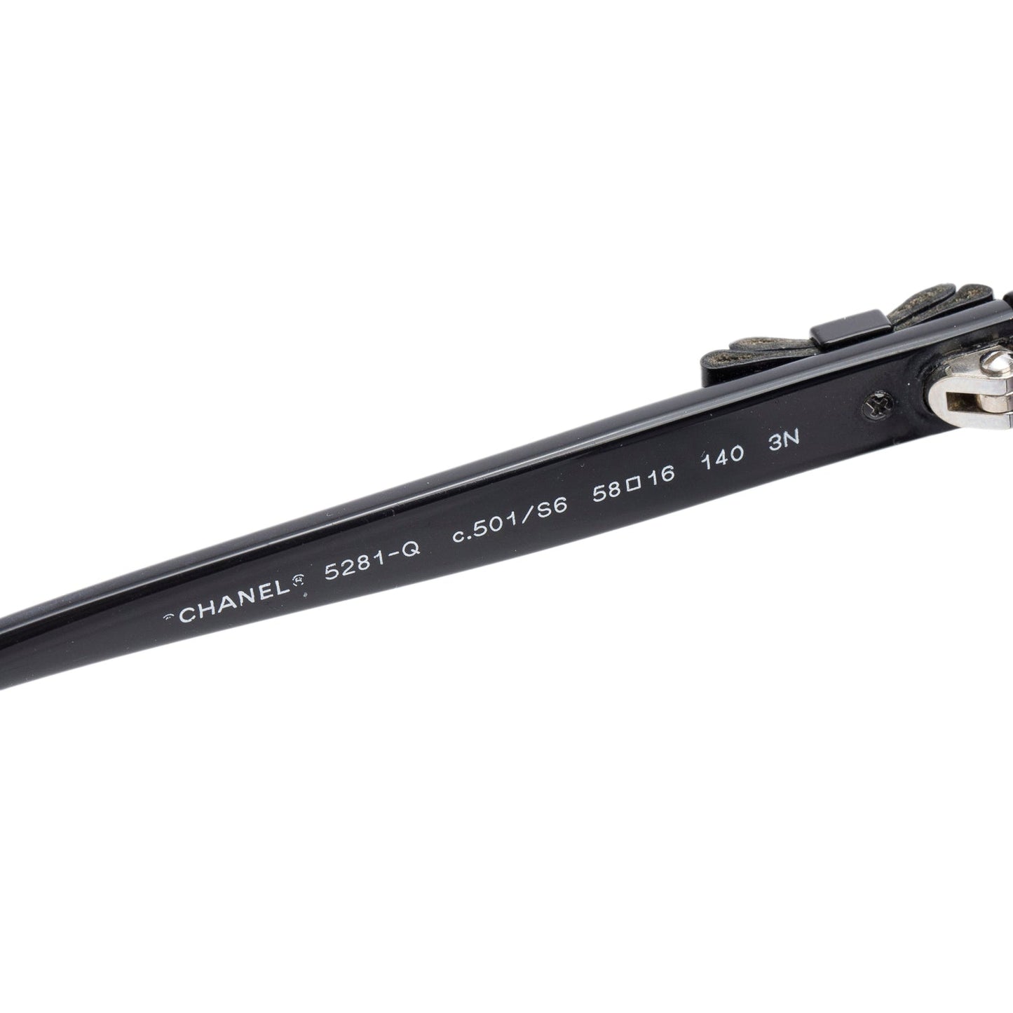 Chanel 5281-Q Black Acetate CC Bow Accent Cat-Eye Sunglasses