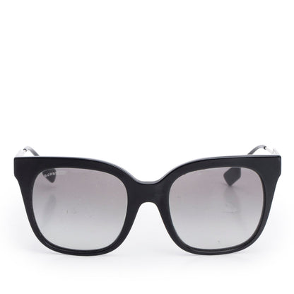 Burberry B 4328 Black Acetate TB Metal Trim Evelyn Square Sunglasses