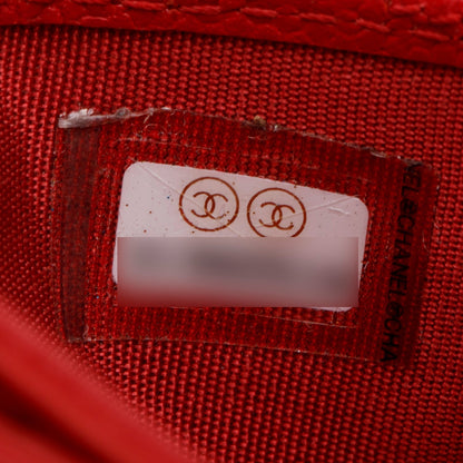 Chanel 2021 Red Caviar Leather Classic Card Holder