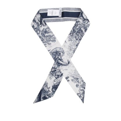 Christian Dior Navy Toile de Jouy Sauvage Mitzah Scarf