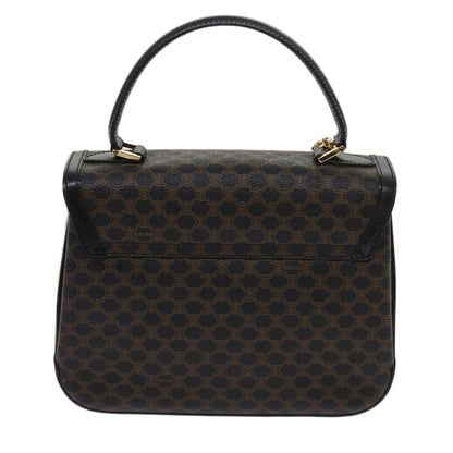 Luxury CELINE Macadam Canvas Hand Bag PVC Brown Black  64713A