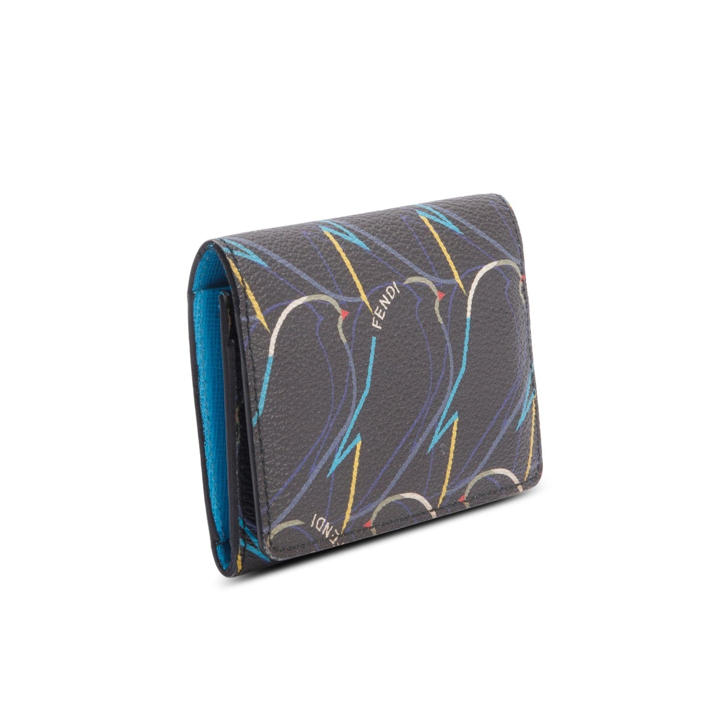 Fendi Grey Vitello Elite QuTweet Compact Wallet