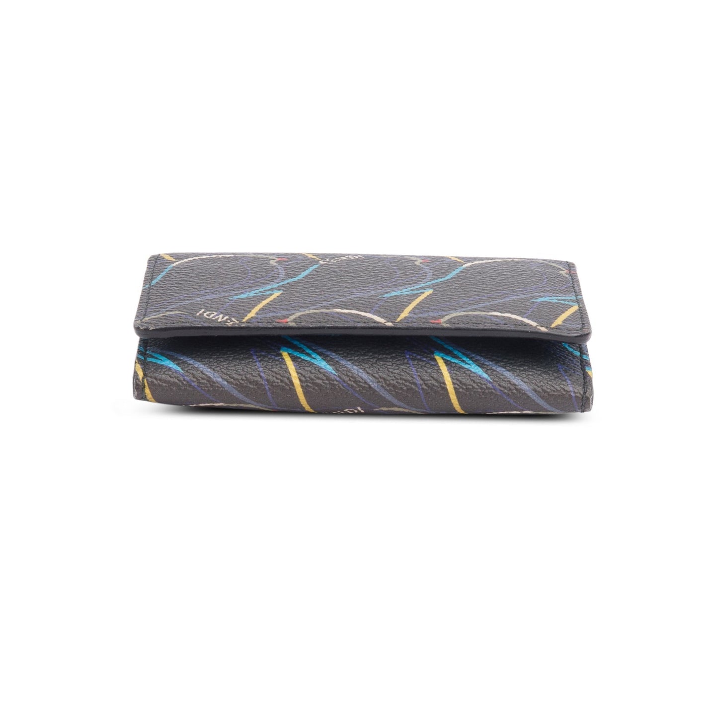 Fendi Grey Vitello Elite QuTweet Compact Wallet