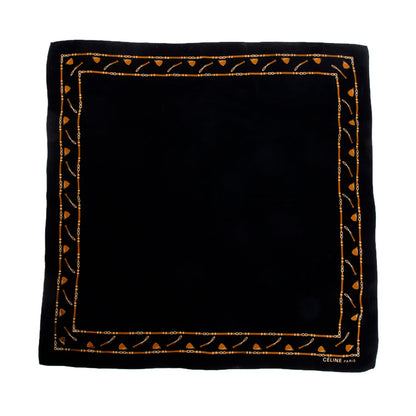Celine Black Equestrian Print Scarf