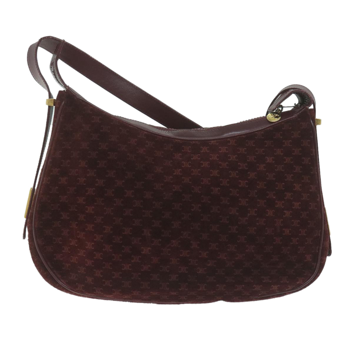 Luxury CELINE Macadam Canvas Shoulder Bag Red  64736