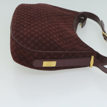 Luxury CELINE Macadam Canvas Shoulder Bag Red  64736