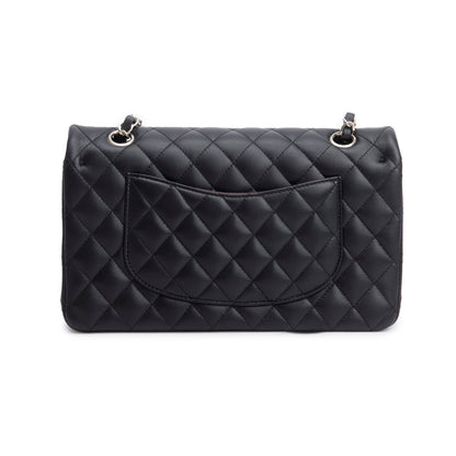 Chanel Black Quilted Lambskin Leather Classic Medium Double Flap Bag