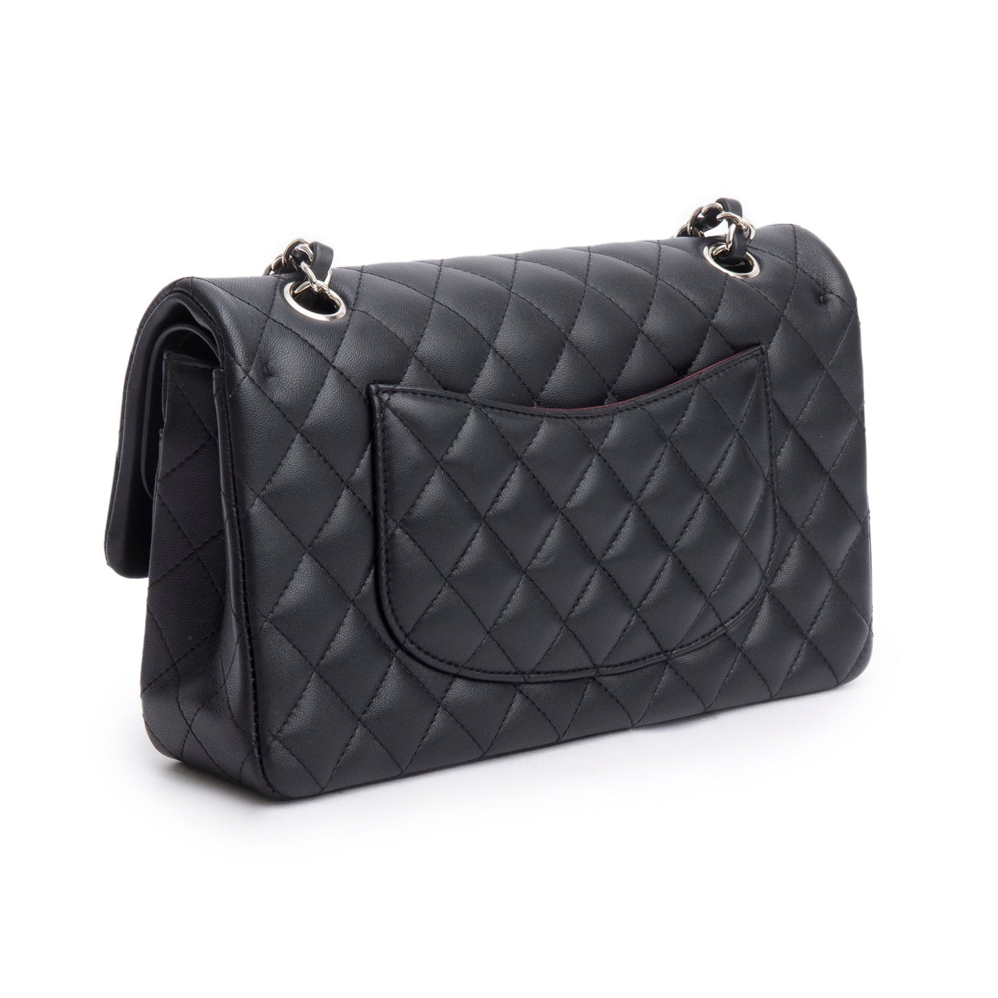 Chanel Black Quilted Lambskin Leather Classic Medium Double Flap Bag