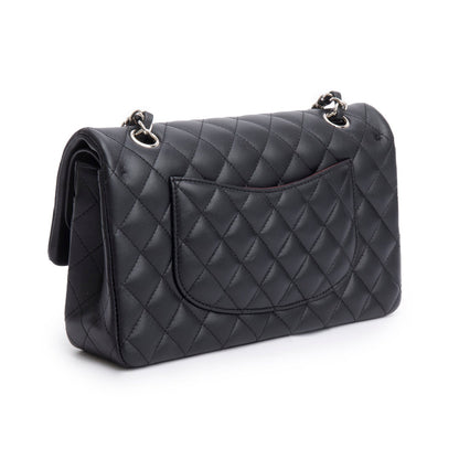 Chanel Black Quilted Lambskin Leather Classic Medium Double Flap Bag