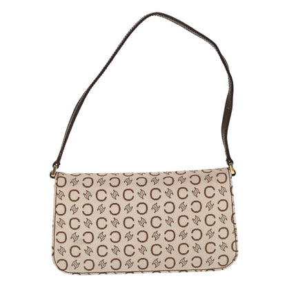 Luxury CELINE C Macadam Canvas Shoulder Bag Beige Brown  64803