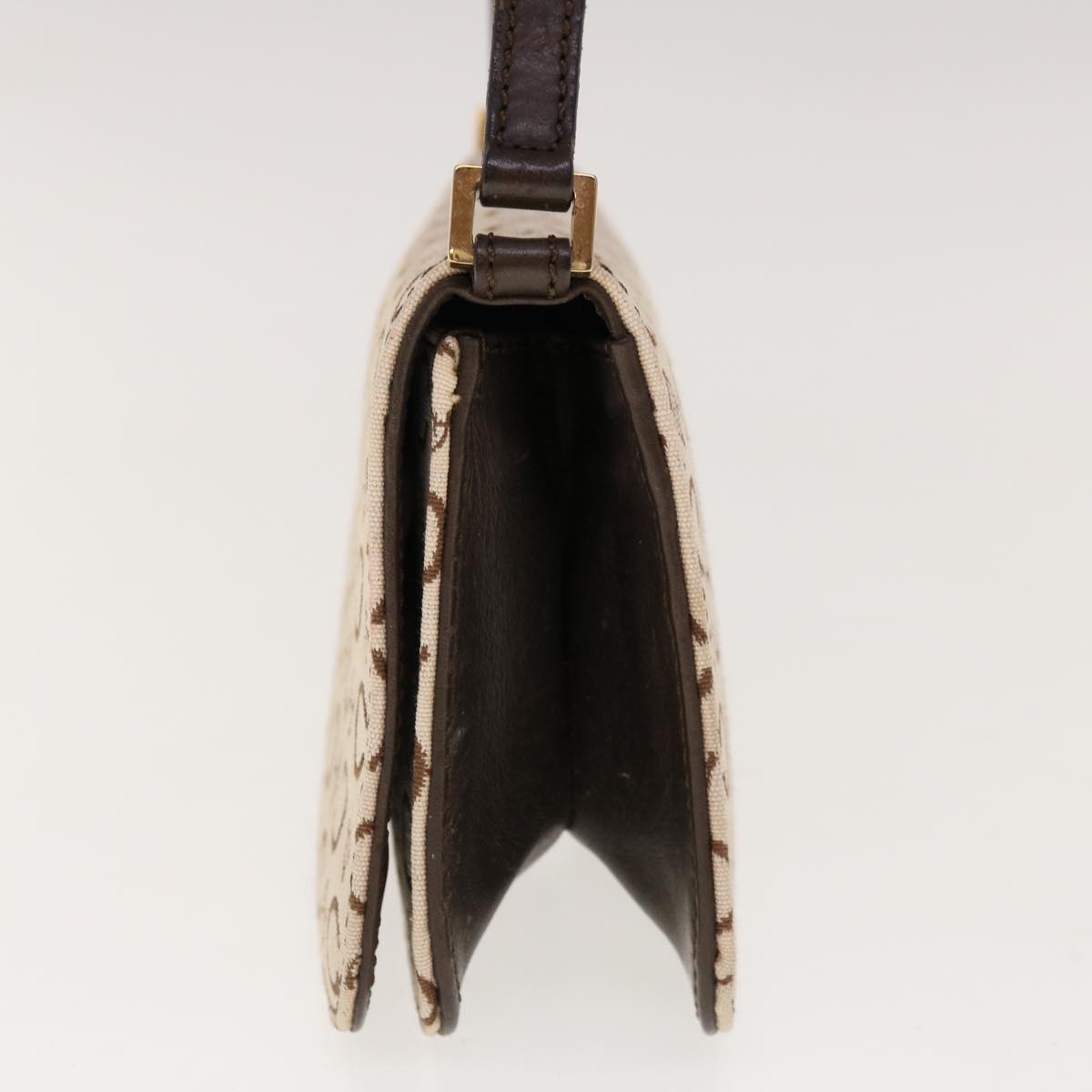 Luxury CELINE C Macadam Canvas Shoulder Bag Beige Brown  64803