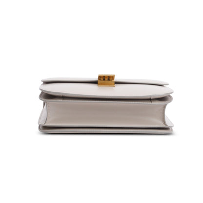 Celine Grey Calfskin Medium Classic Box Flap Bag