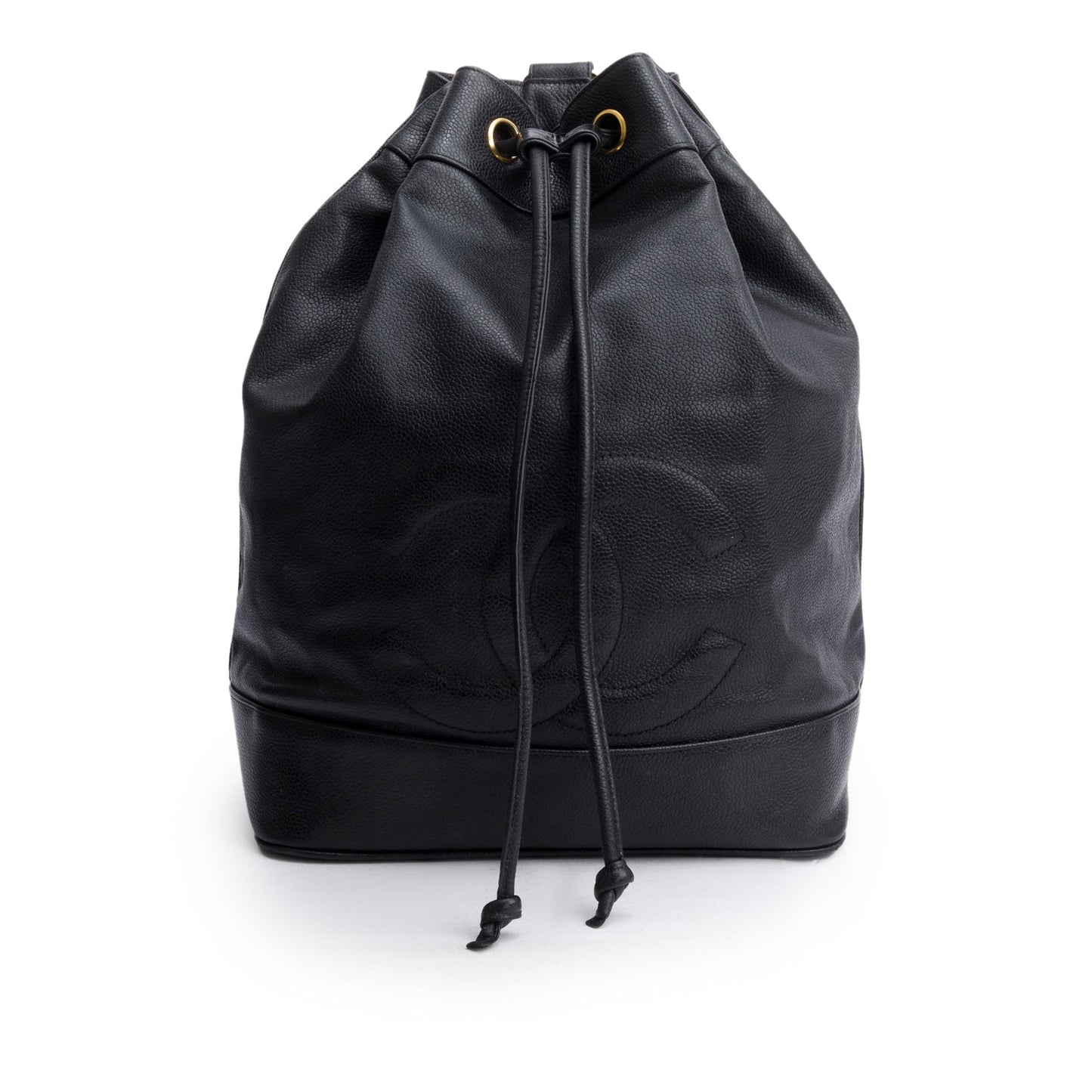Chanel Black Caviar Drawstring Sling Bag
