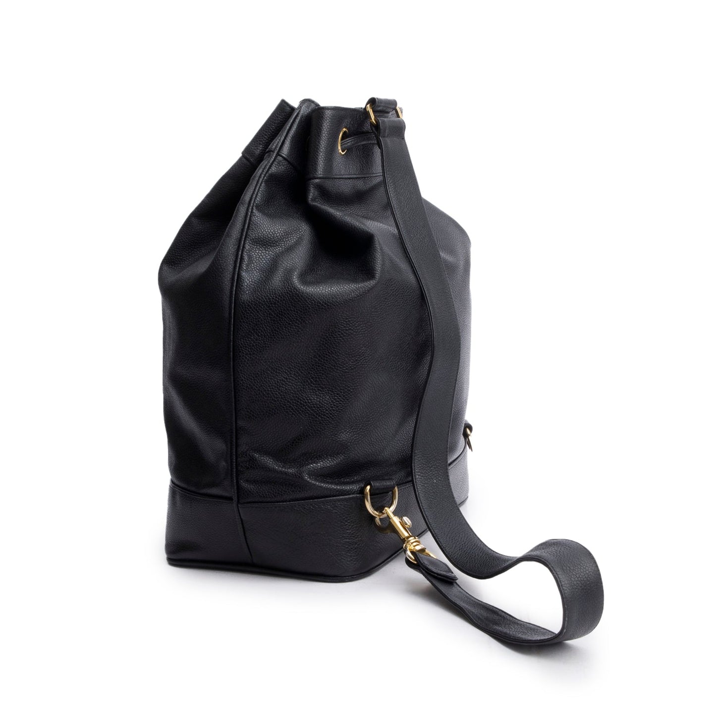 Chanel Black Caviar Drawstring Sling Bag