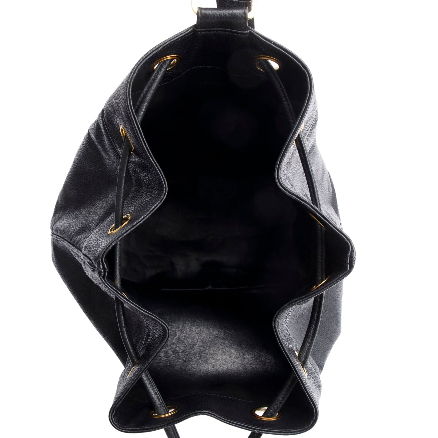 Chanel Black Caviar Drawstring Sling Bag