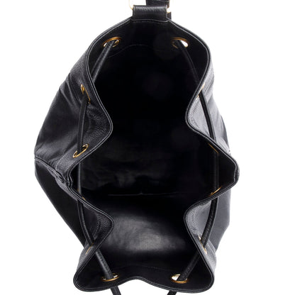 Chanel Black Caviar Drawstring Sling Bag