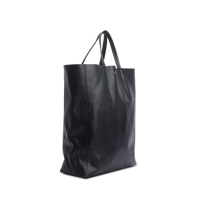 Celine Black Leather Vertical Cabas Large Tote