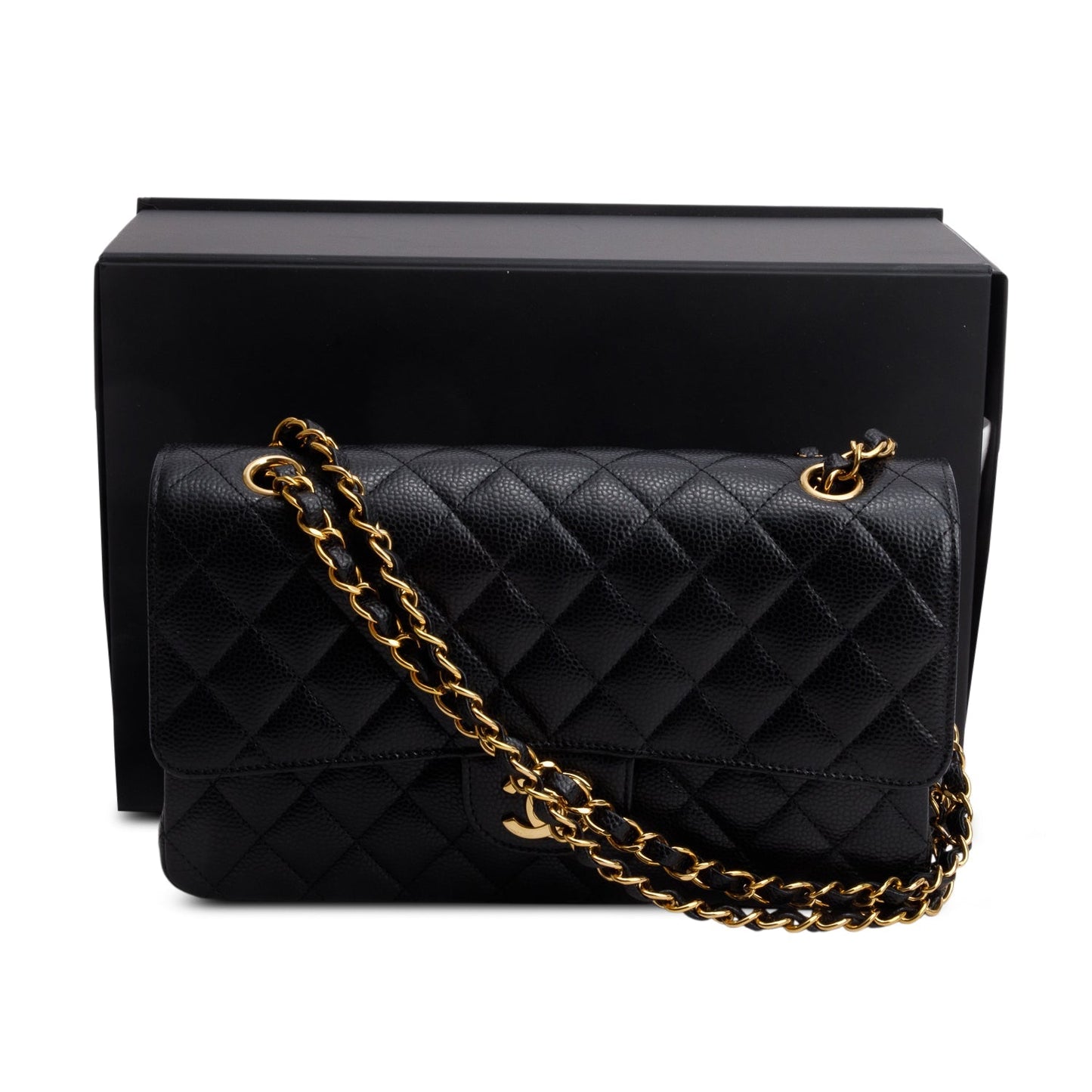 Chanel Black Caviar Classic Medium Double Flap Bag