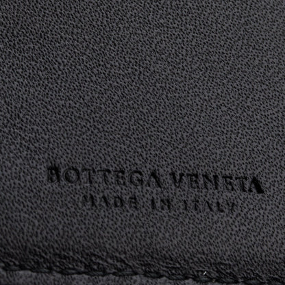 Bottega Veneta Black Intrecciato Calfskin Leather Bi-Fold Compact Wallet