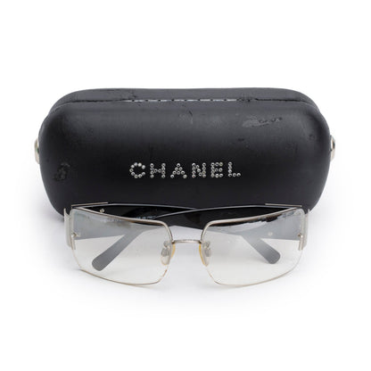 Chanel 4095-5 Crystal CC Logo Shield Sunglasses