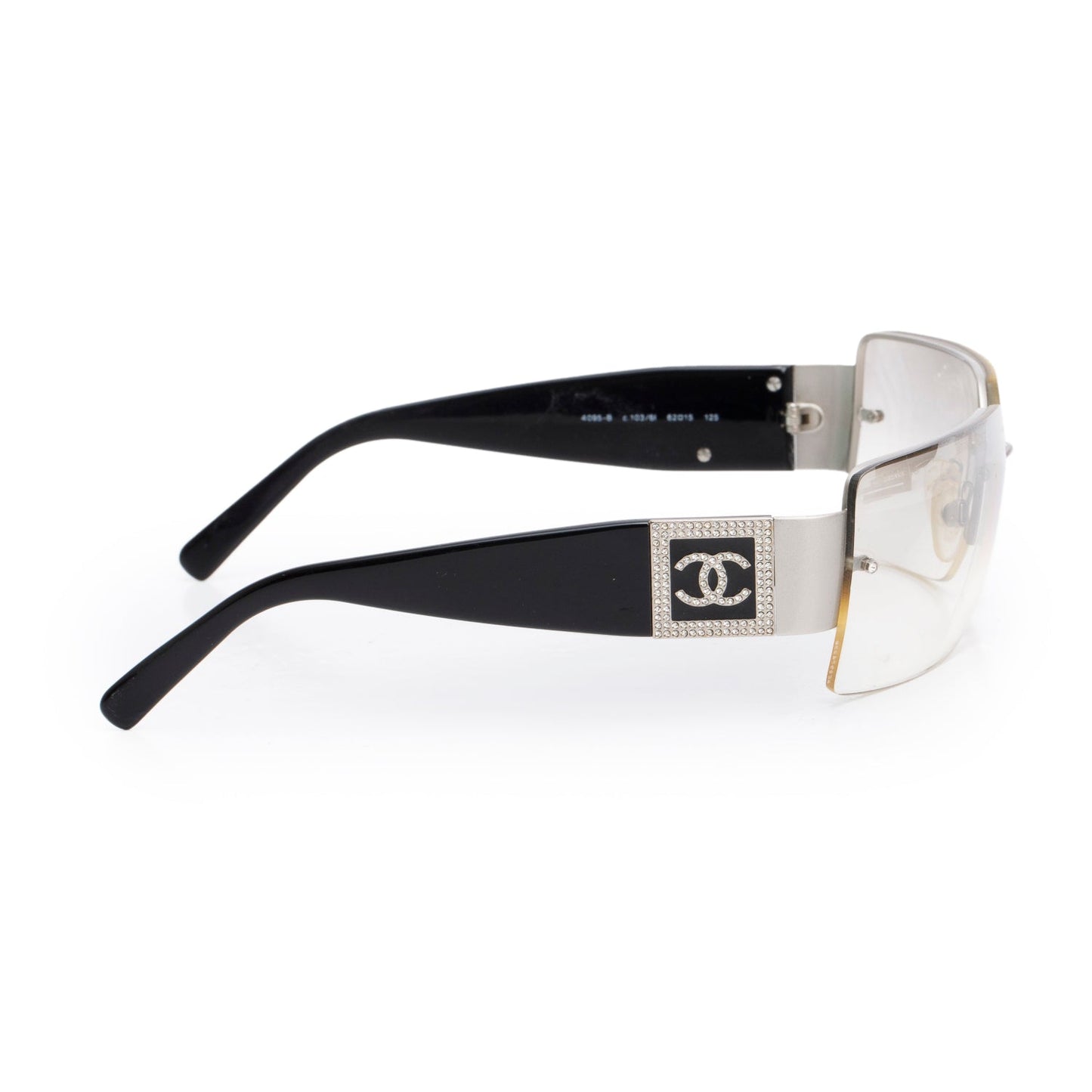 Chanel 4095-5 Crystal CC Logo Shield Sunglasses