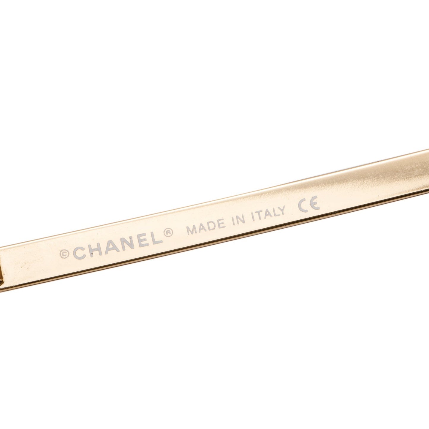 Chanel 4092-B Brown Tinted Gold-Tone Metal Frameless CC Logo Sunglasses