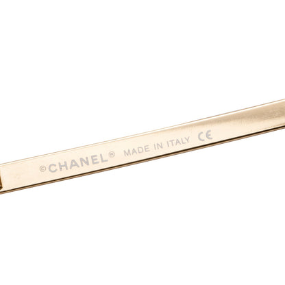 Chanel 4092-B Brown Tinted Gold-Tone Metal Frameless CC Logo Sunglasses