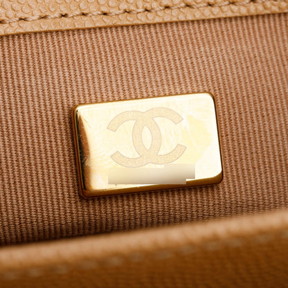 Chanel 2021 Beige Caviar Mini Messenger Bag