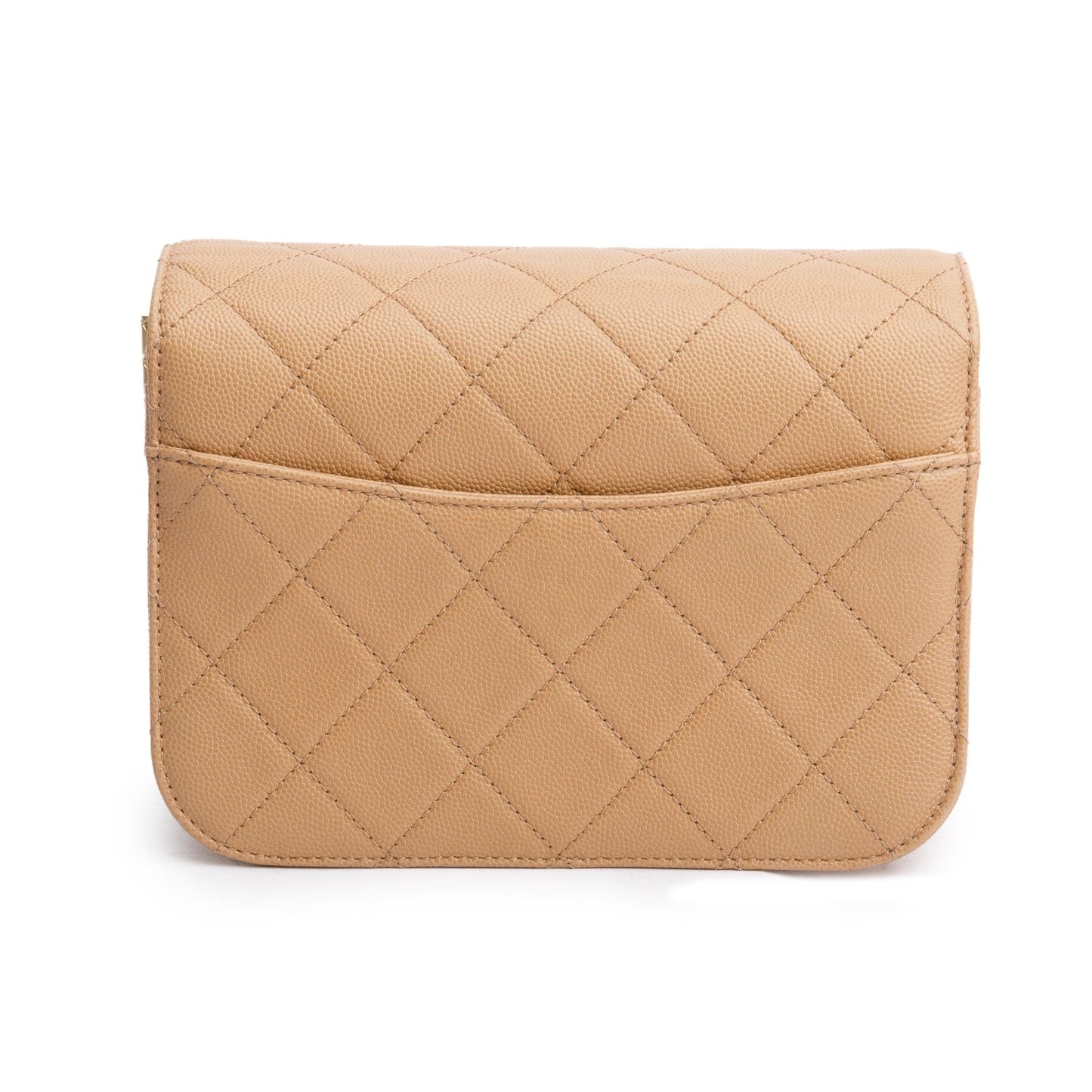 Chanel 2021 Beige Caviar Mini Messenger Bag