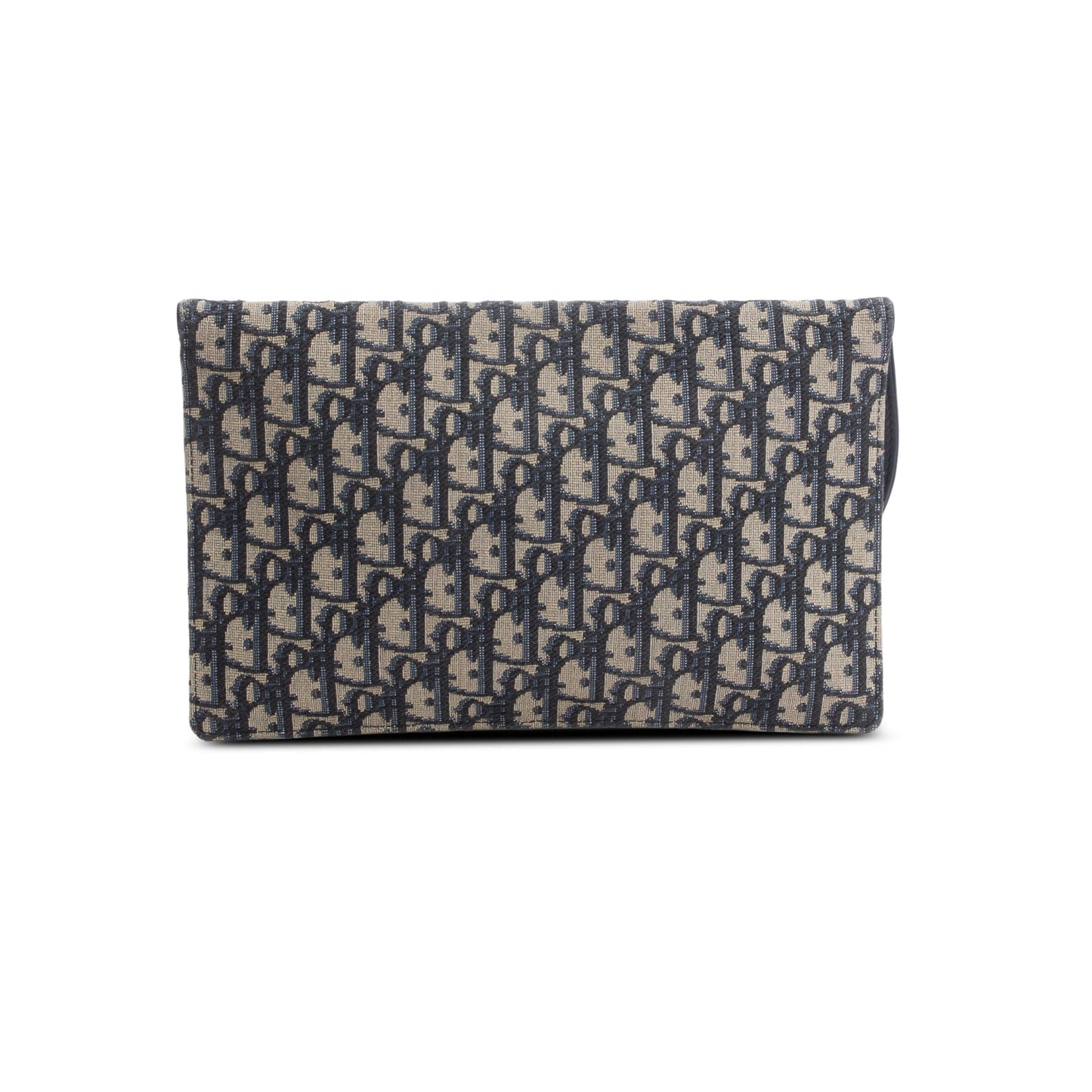 Christian Dior 2024 Blue Oblique Jacquard Canvas Saddle Pouch