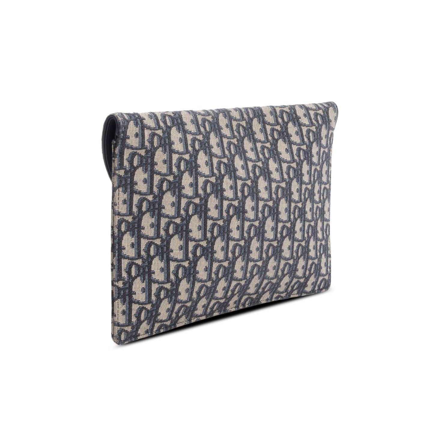 Christian Dior 2024 Blue Oblique Jacquard Canvas Saddle Pouch
