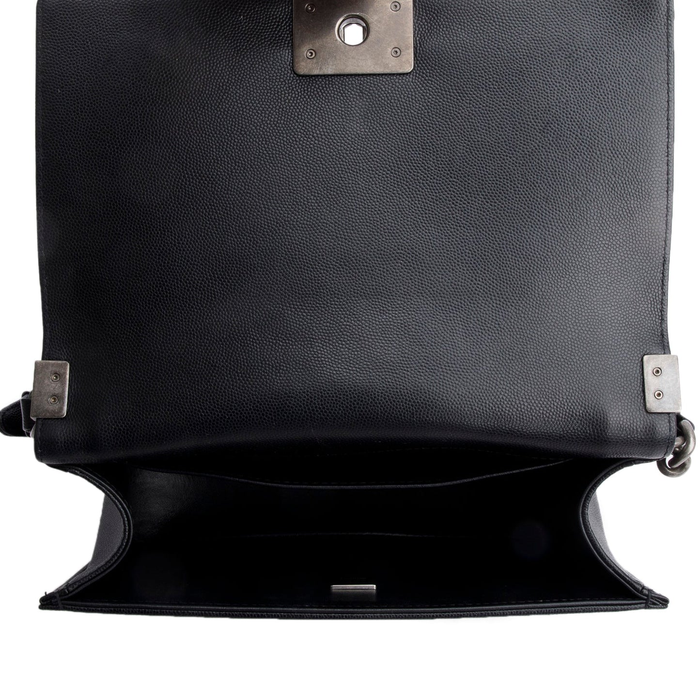 Chanel 2025 Black Caviar Quilted Medium Boy Bag