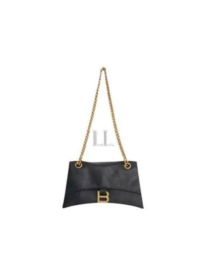 Luxury Balenciaga Trending 2025 Crush Logo Gold Chain Small Shoulder Bag Black