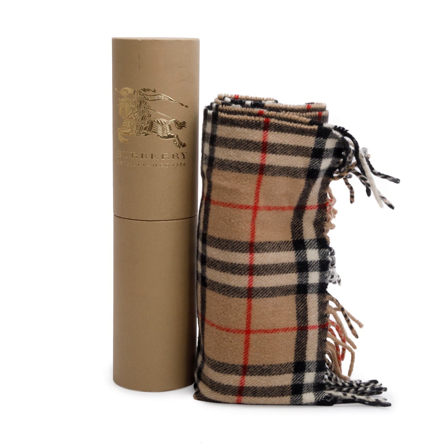 Burberry Brown House Check Wool Scarf