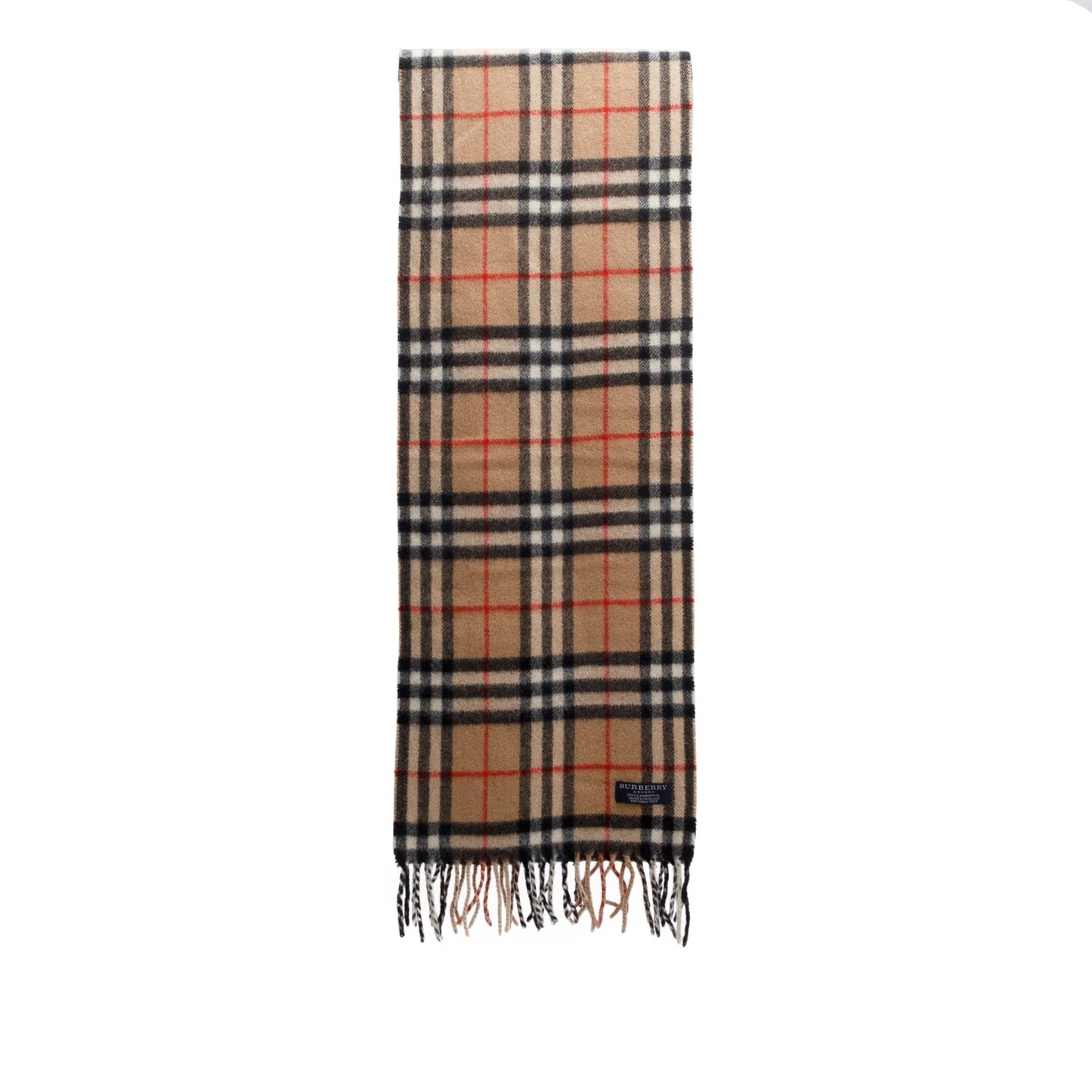 Burberry Brown House Check Wool Scarf