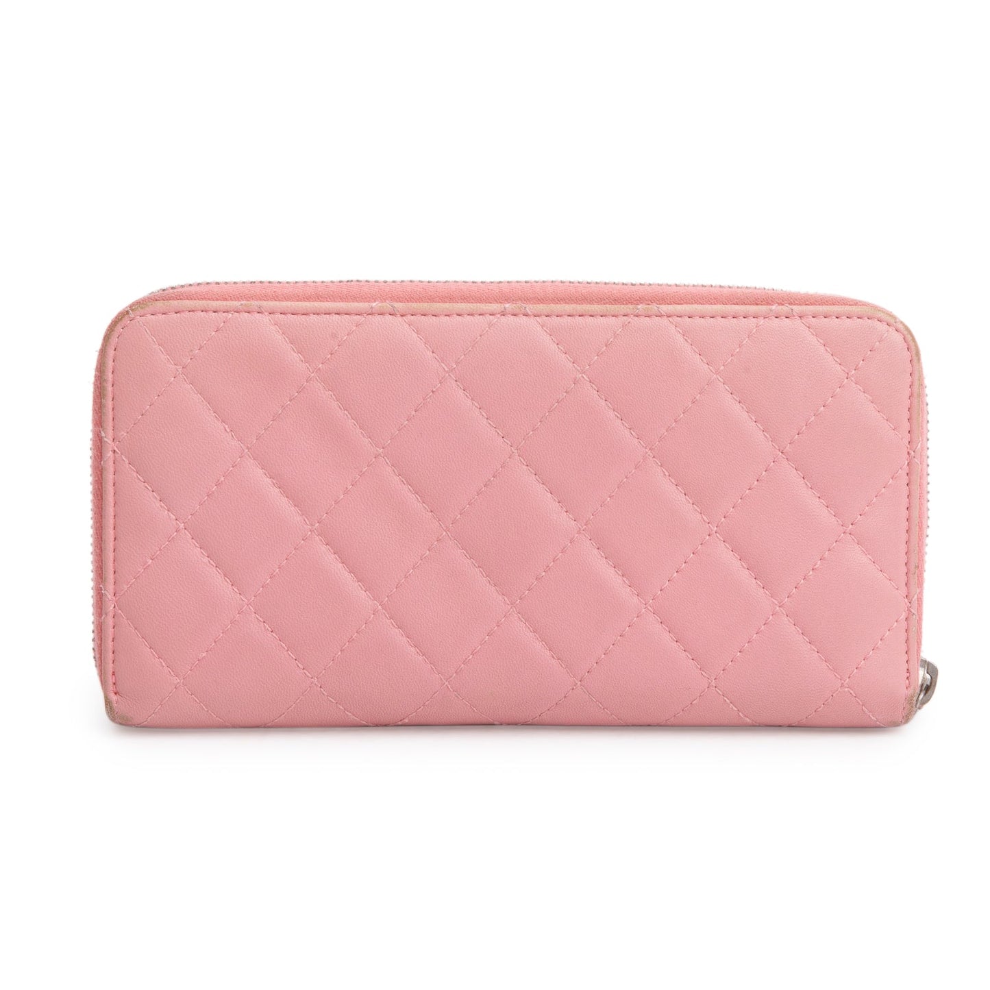 Chanel Pink Lambskin Leather Classic Long Zipped Wallet