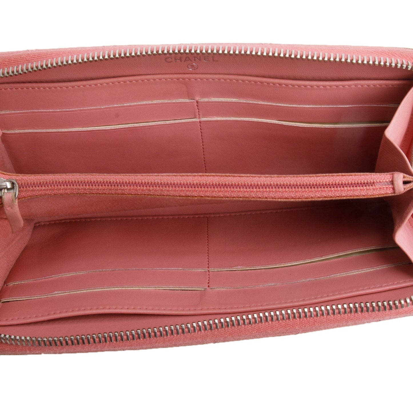 Chanel Pink Lambskin Leather Classic Long Zipped Wallet