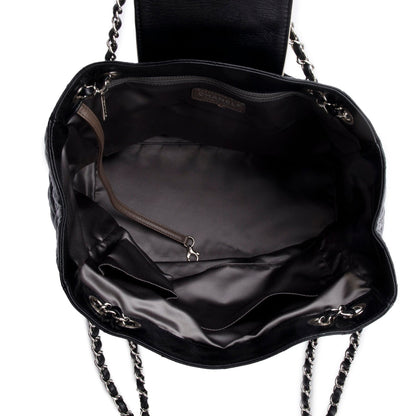 Chanel Black Glazed Lambskin North/South Reissue Tote